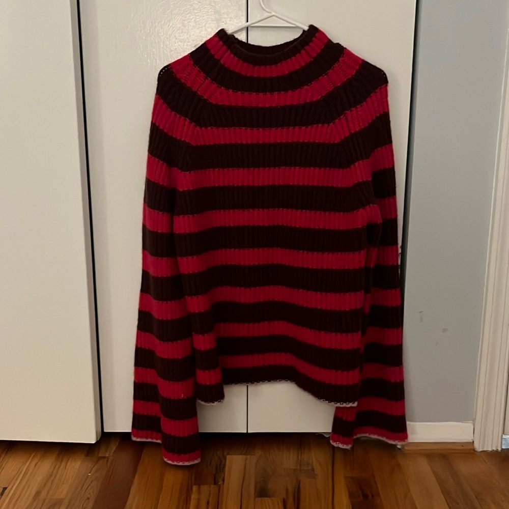 Brown and Pink High neck sweater